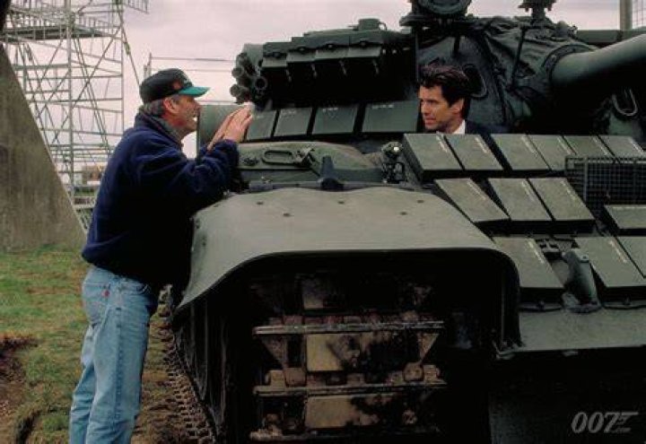 How did they film the tank scene in GoldenEye?