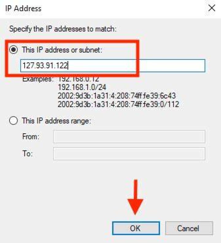 How do I block an IP address range?