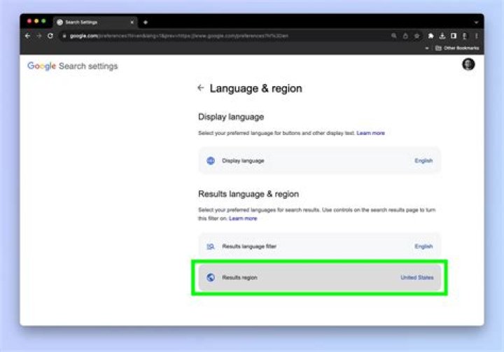How do I change my Google Search region?