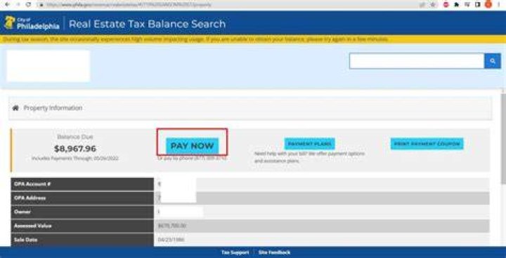 How do I check my property taxes in Philadelphia?