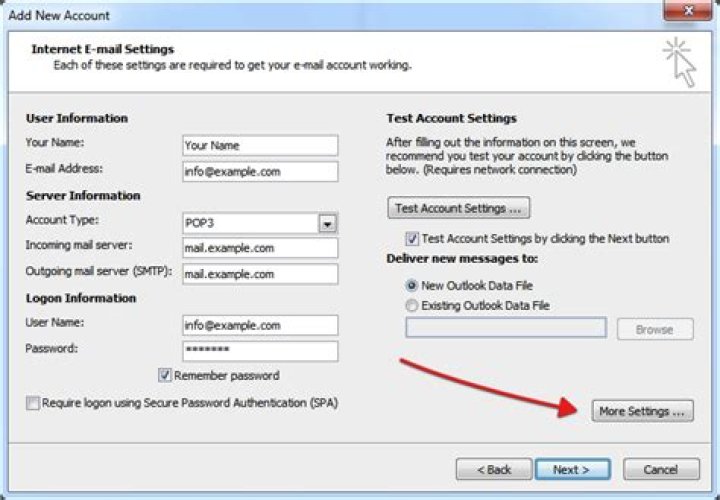 How do I configure Outlook 2010 for POP3?