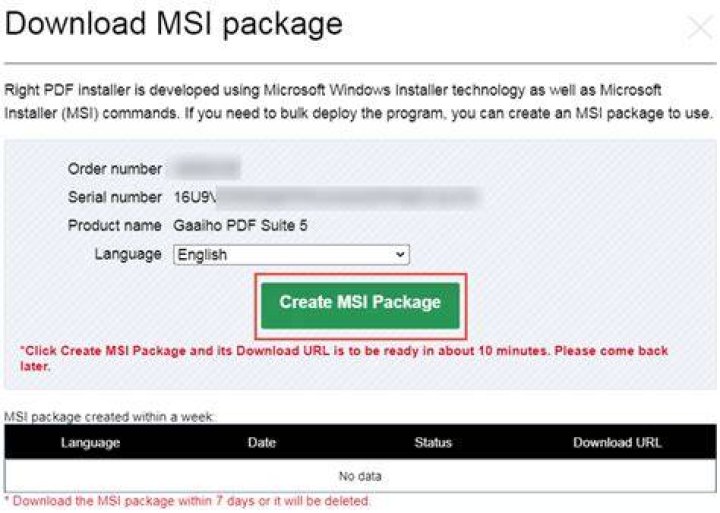 How do I download an MSI package?