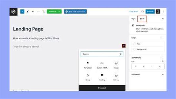 How do I make a page a landing page in WordPress?