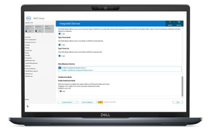 How do I turn on my fingerprint reader on my Dell?