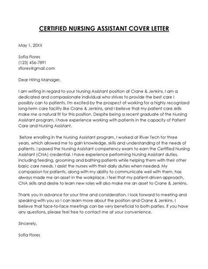 How do I write a cover letter for a nursing assistant?