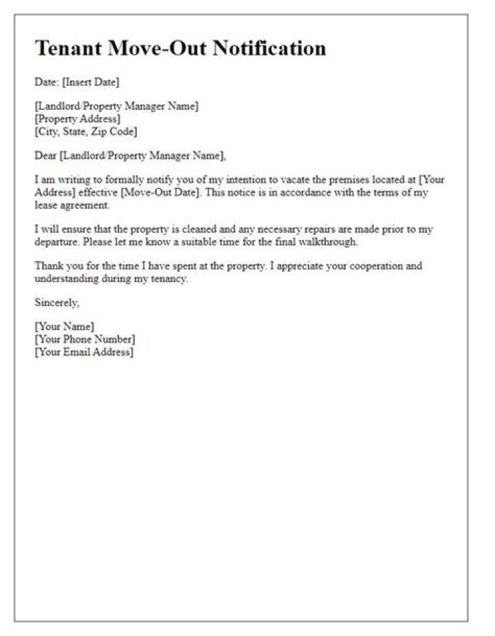 How do I write a letter to tenant to move out?