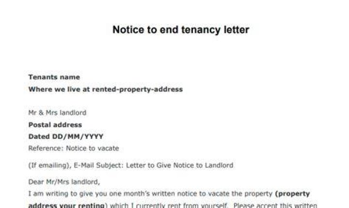 How do I write a notice to end a tenancy agreement?