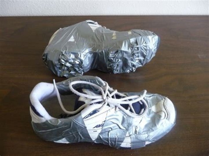How do you duct tape shoes for a mud run?