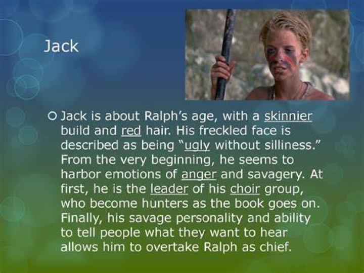 How is Jack described in Lord of the Flies?