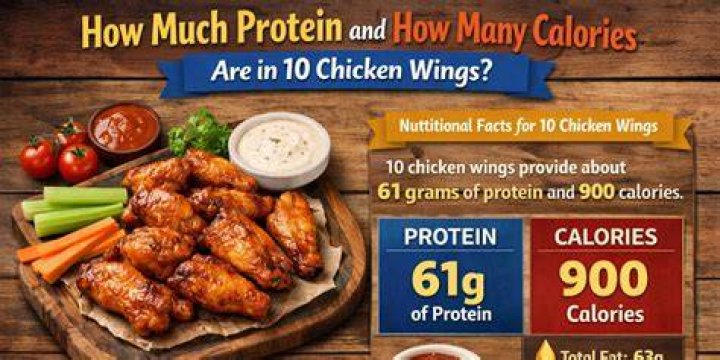 How many calories is 10 hot wings?