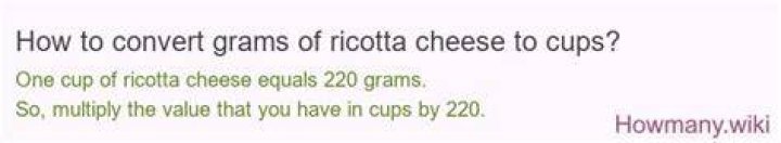 How many cups is 150 grams of ricotta cheese?