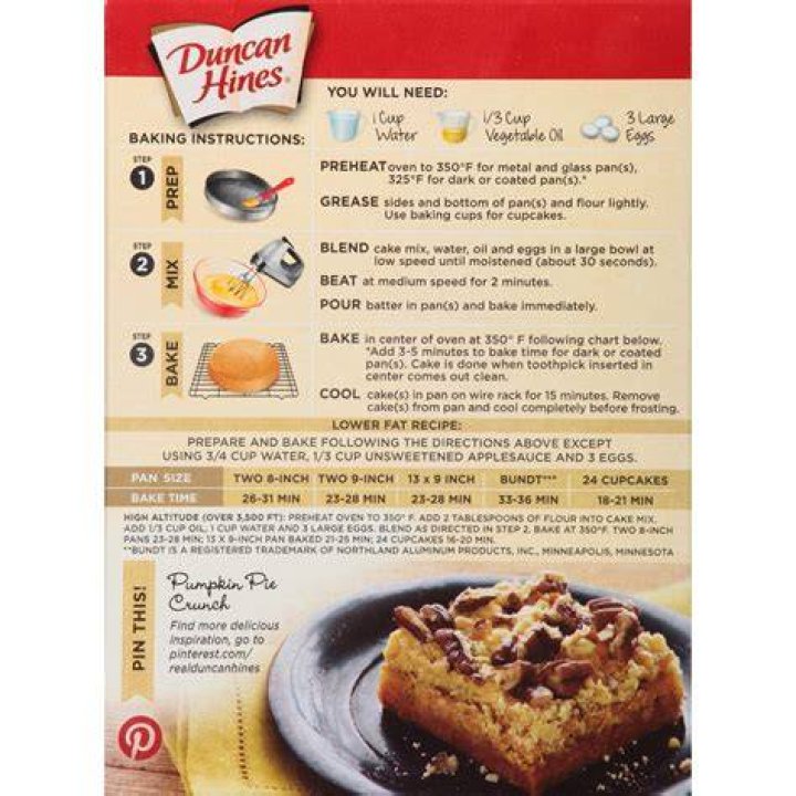 How many cups of dry cake mix are in a Duncan Hines box?