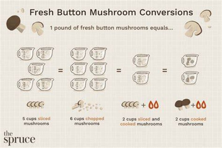 How many ounces of dried mushrooms equal fresh?