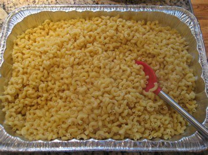 How many pounds of macaroni and cheese do I need to feed 150 people?