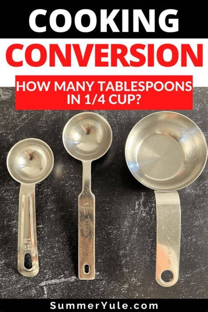 How many tablespoons equals one quarter cup?