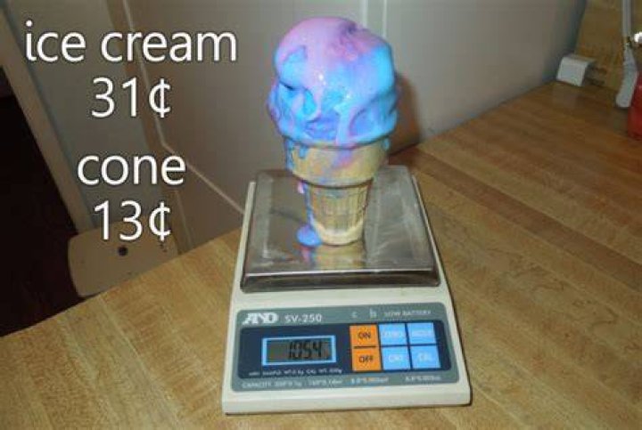 How much does 1 litre of ice cream weigh?
