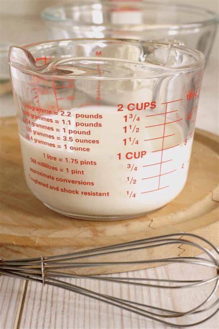 How much is a cup of milk in cooking?