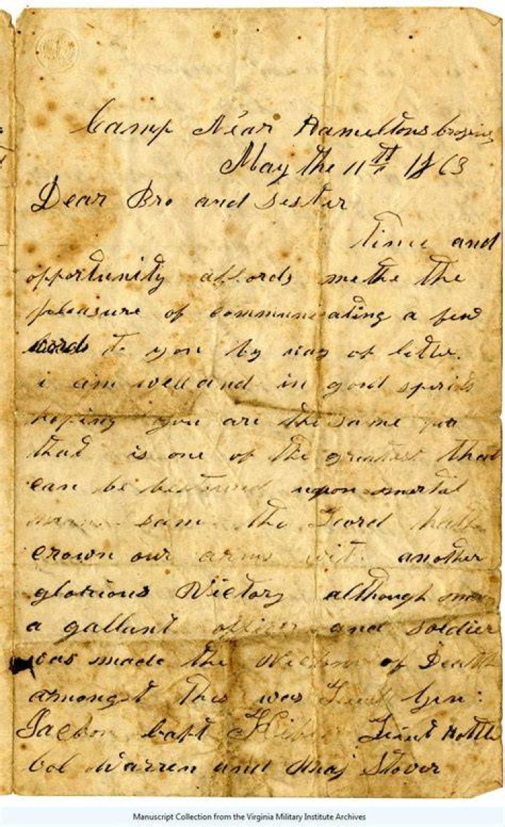 How were letters addressed during the Civil War?