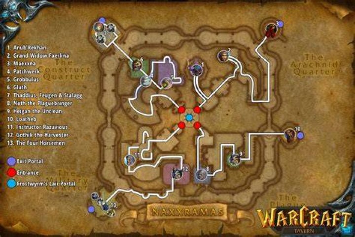 What are the 4 wings of Naxxramas?