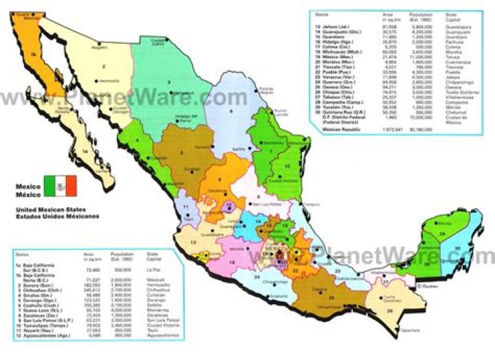 What are the area codes in Mexico?