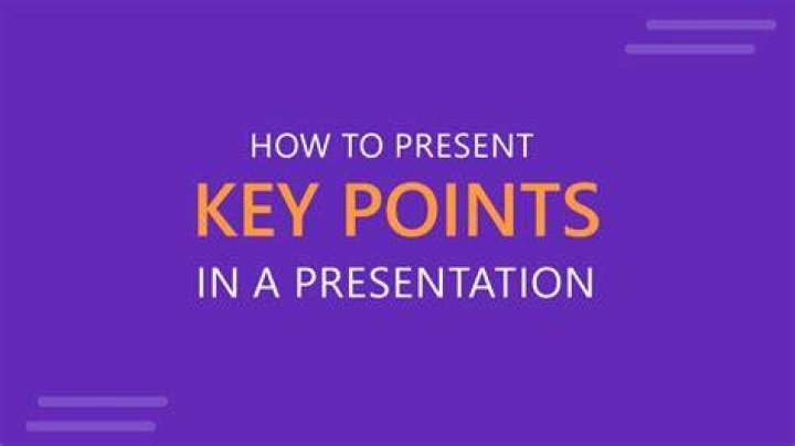 What are the key points of a presentation?