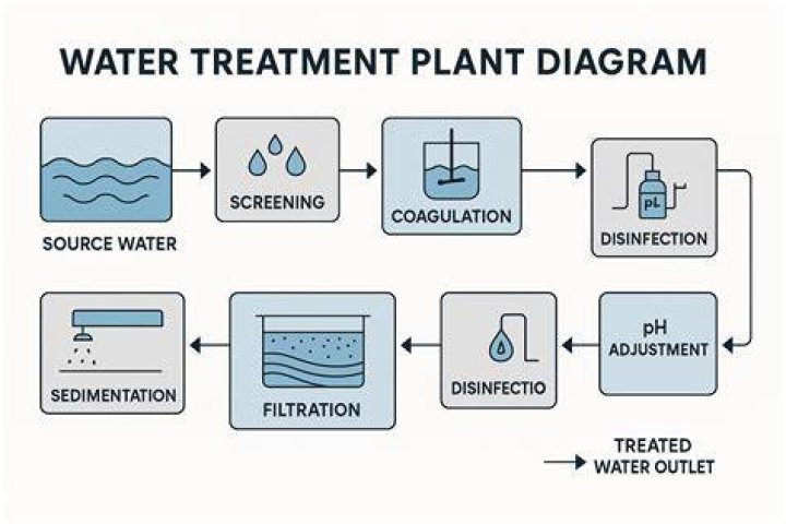 What are the steps in the water treatment process?