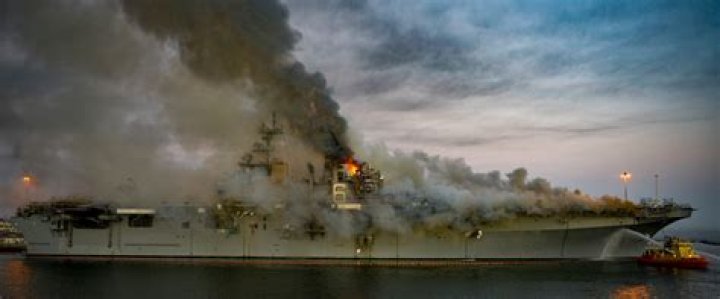 What caused the Bonhomme Richard fire?