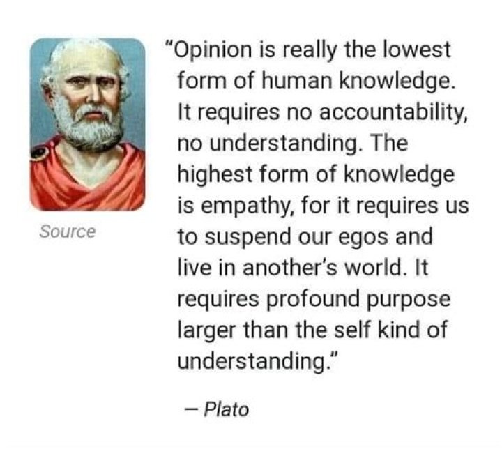 What did Plato say about opinion and knowledge?