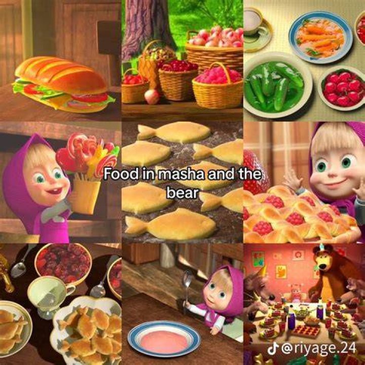 What does Masha eat in Masha and the Bear?