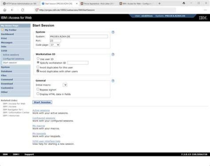 What is a 5250 session?