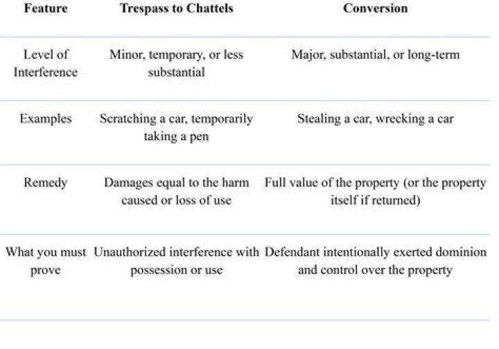 What is an example of trespass to chattels?