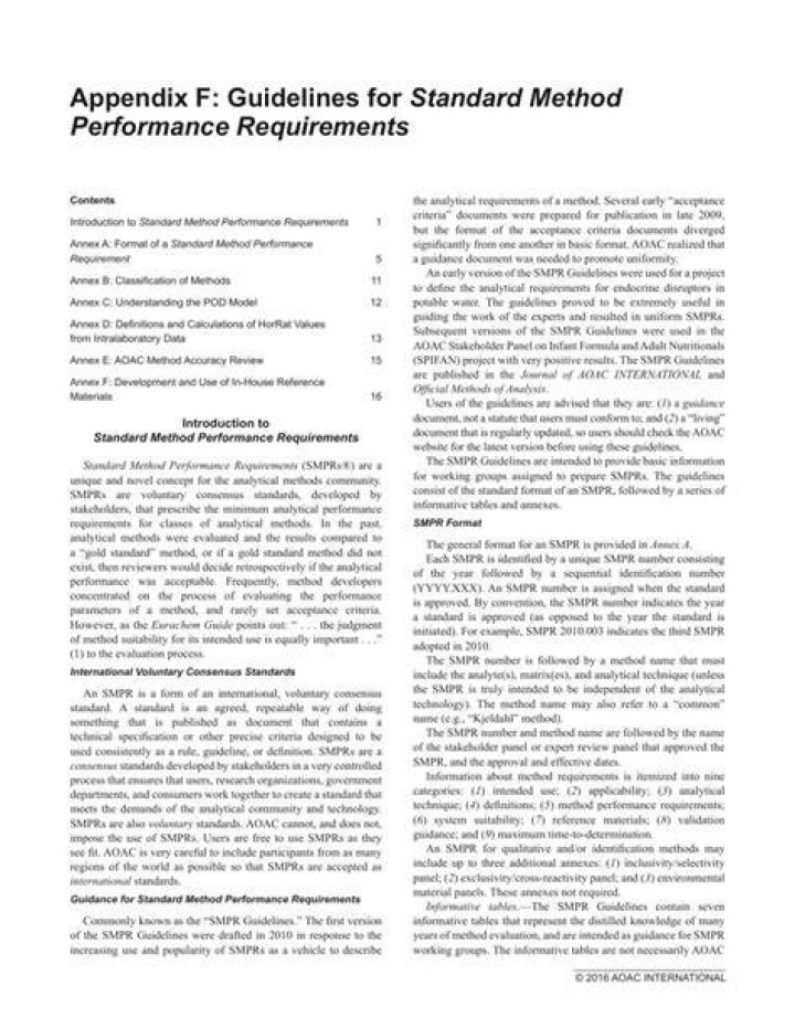 What is AOAC standard?