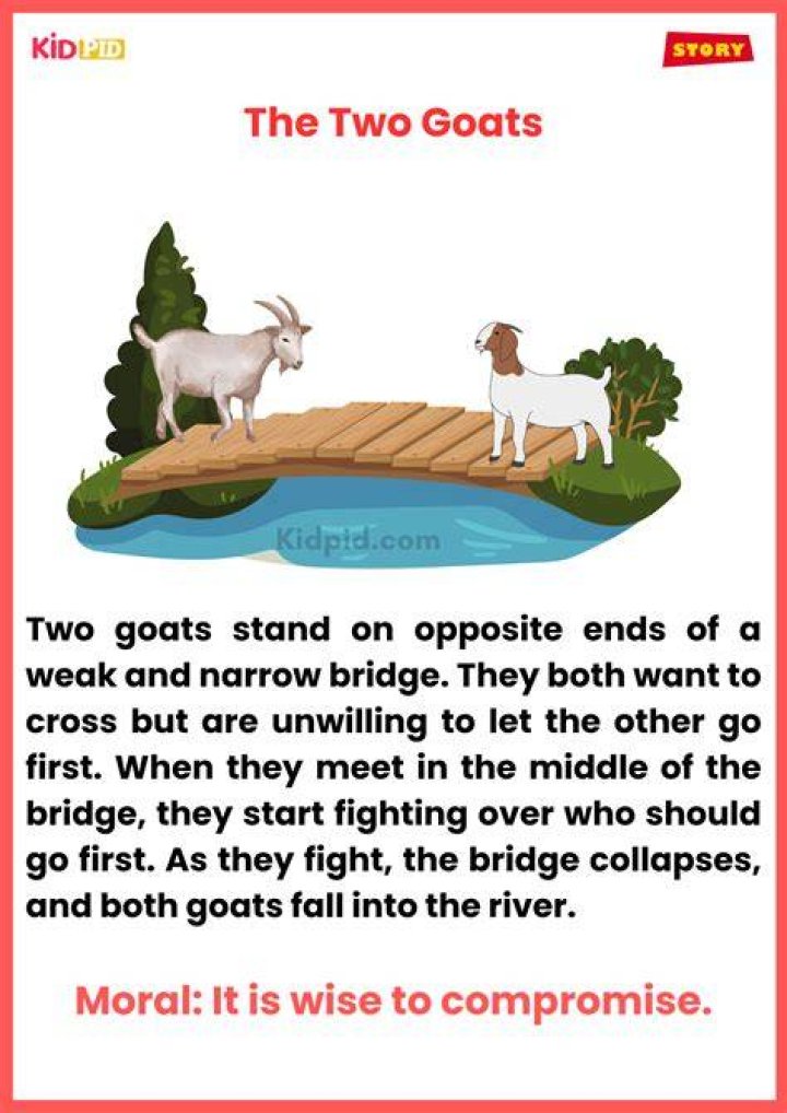 What is symbolic in the story A Horse and Two Goats?