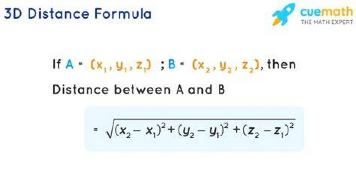 What is the 3d distance formula?