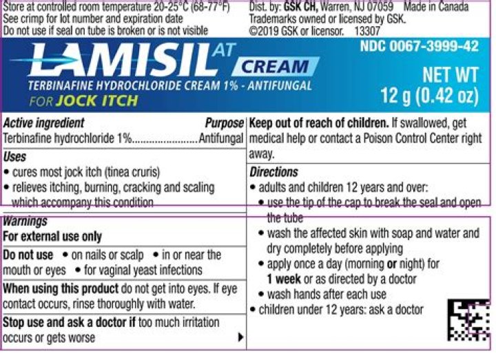 What is the active ingredient in Lamisil cream?