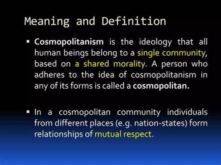 What is the core idea of cosmopolitanism?