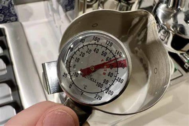What is the correct temperature for frothing milk?