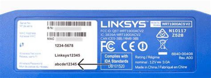 What is the default Linksys WIFI password?