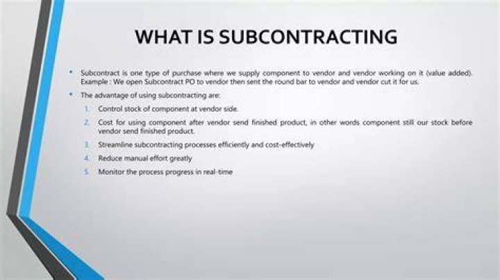 What is the example of subcontracting?