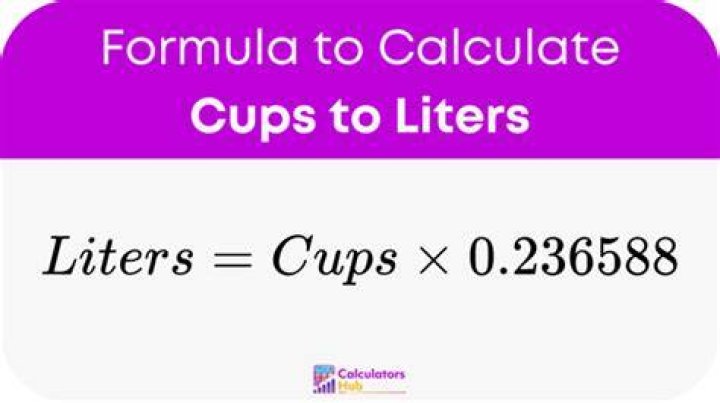 What is the formula for cups to liters?