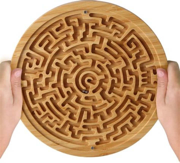 What is the game with a ball in it as a maze?