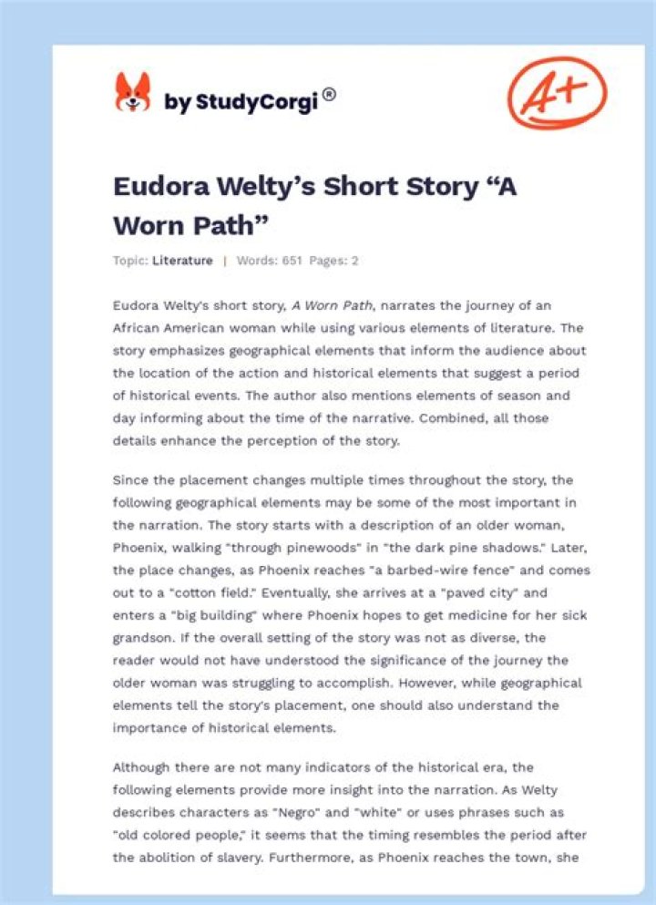 What is the meaning of the short story A Worn Path?