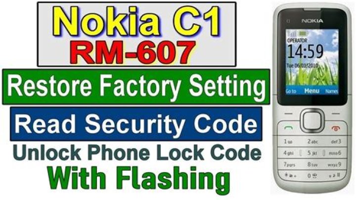 What is the security code for Nokia C1?