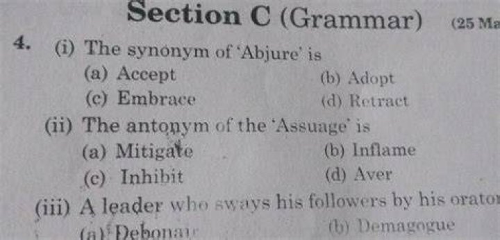 What is the synonym of abjure?
