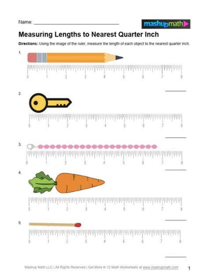 What object is a quarter inch?