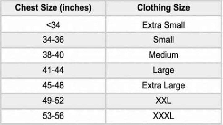 What size is 52 inch chest?