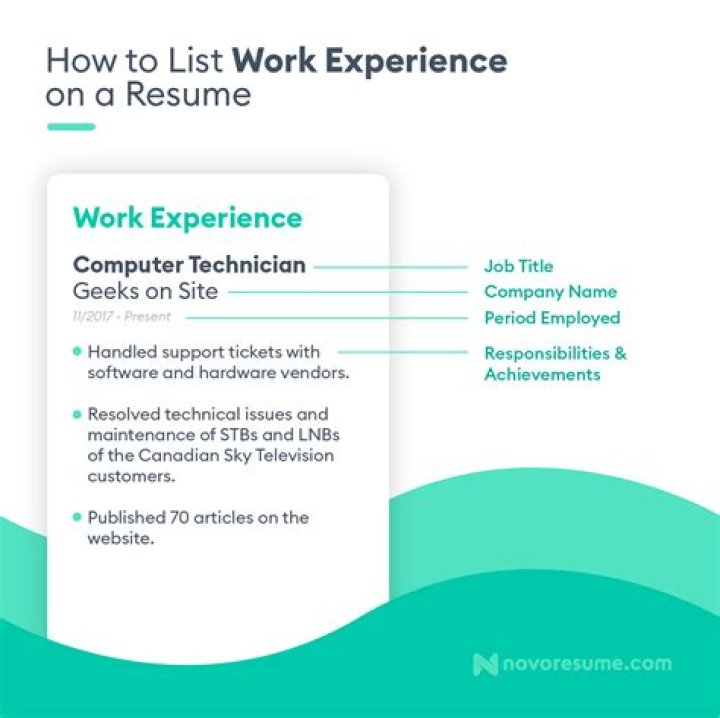 What to put under work experience on a resume?