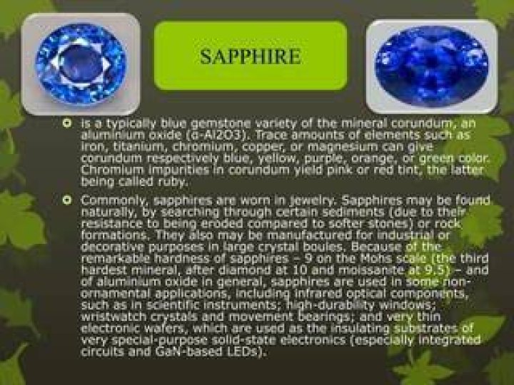 What was the purpose of the sapphires?
