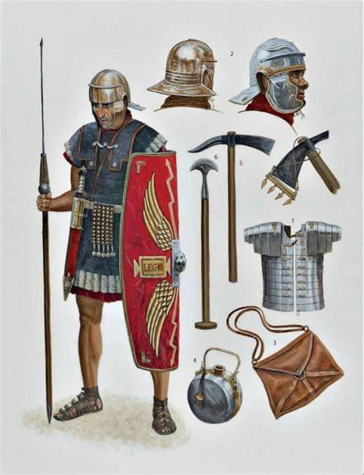 What were Roman soldiers equipped with?