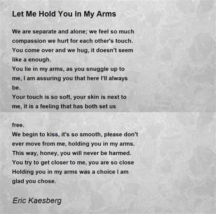 When I hold you in my arms Quote?